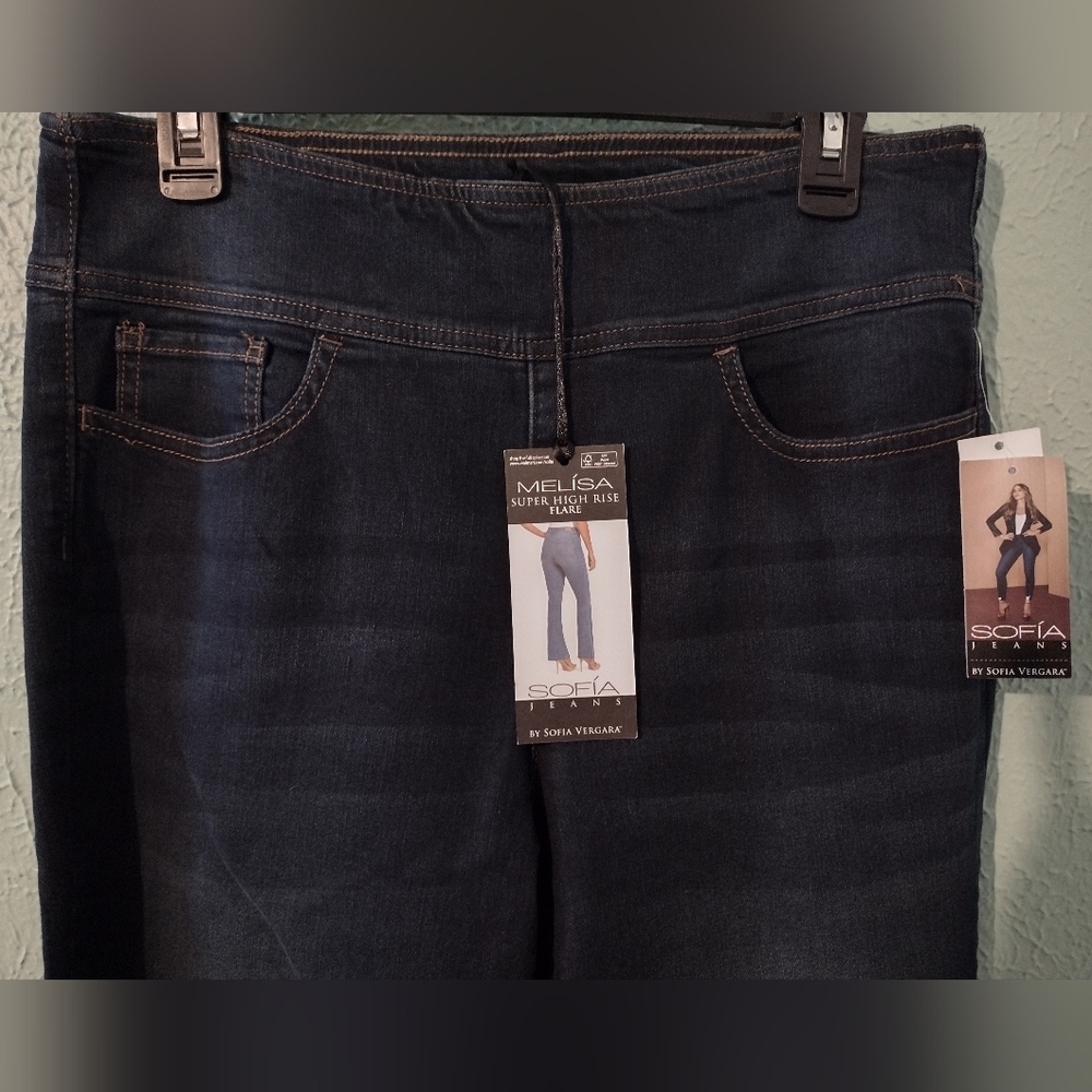 Sofia by Sofia Vergara Women's Dark Blue High Rise Jeans